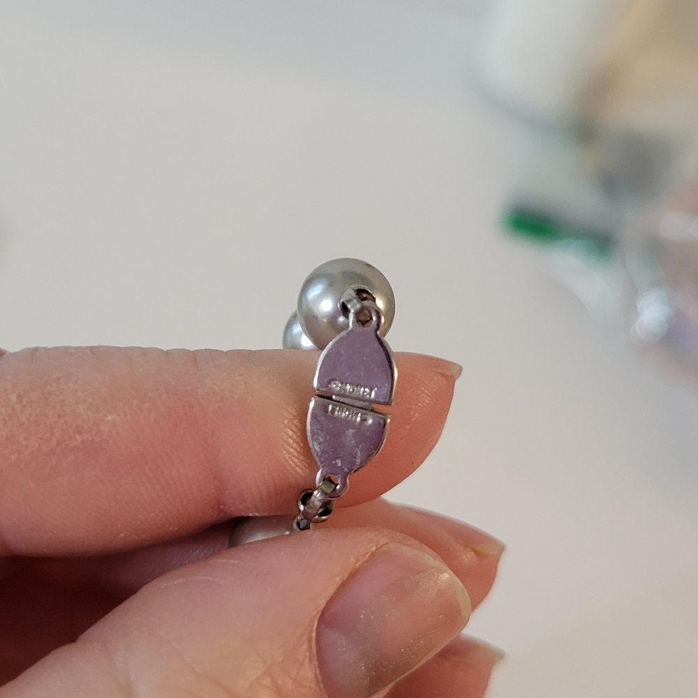 Monet Silver Faux Pearl Necklace - Picture 4 of 5